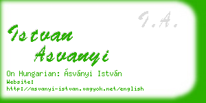 istvan asvanyi business card